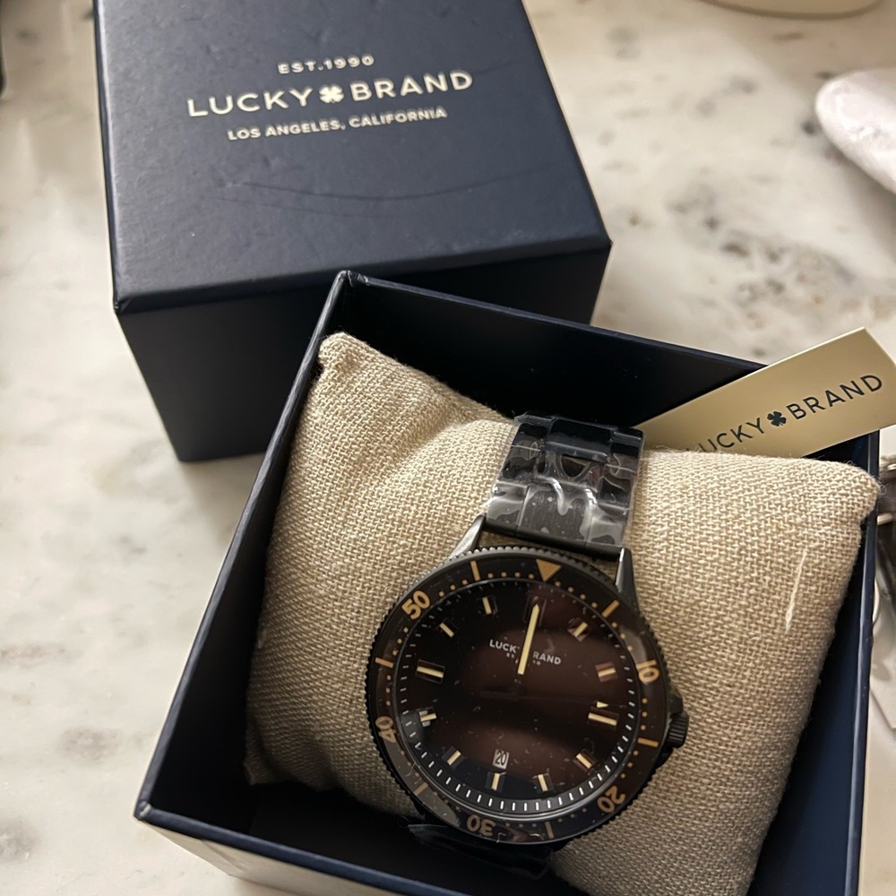 LUCKY BRAND - Men's Dillon Black Stainless Steel Bracelet Watch 42mm